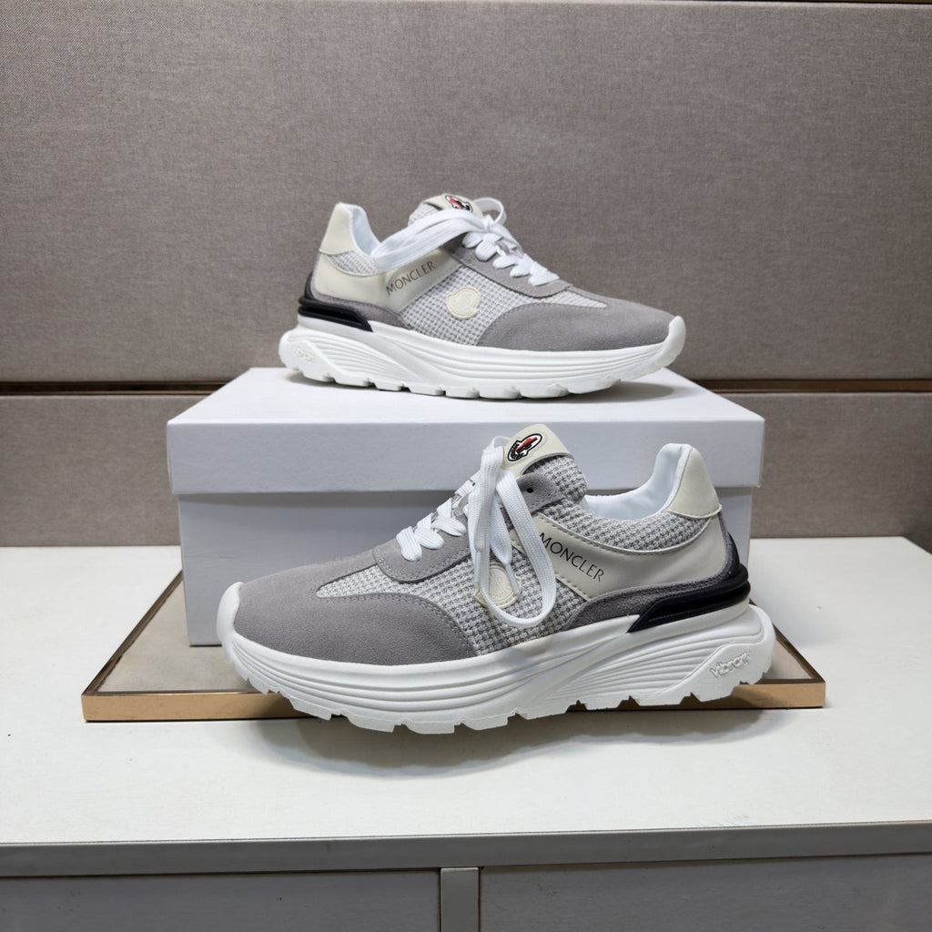 Moncler Mixed-Material Low-Top Sneakers — side
