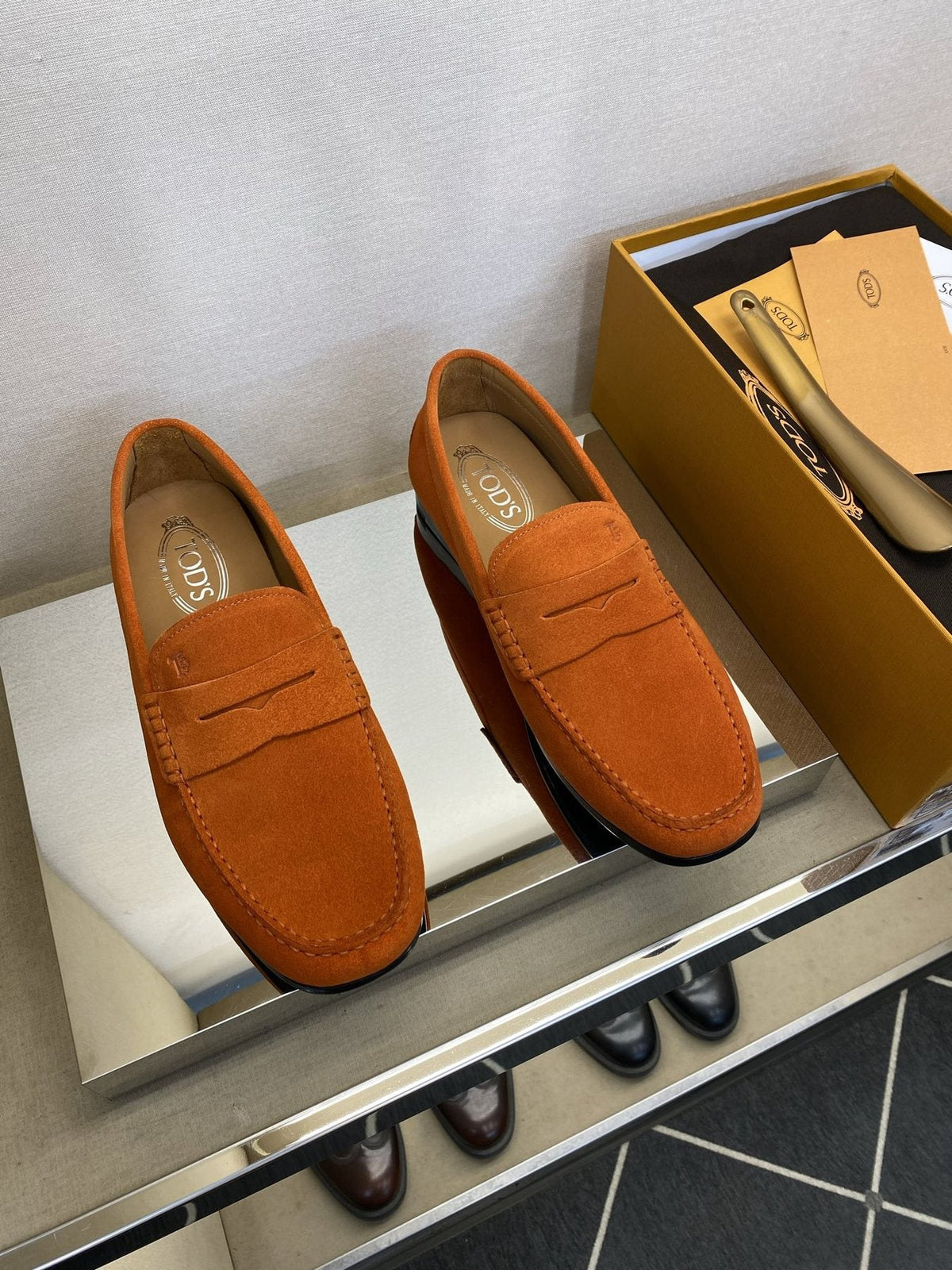 Tod's Light Tan Penny Loafers — front